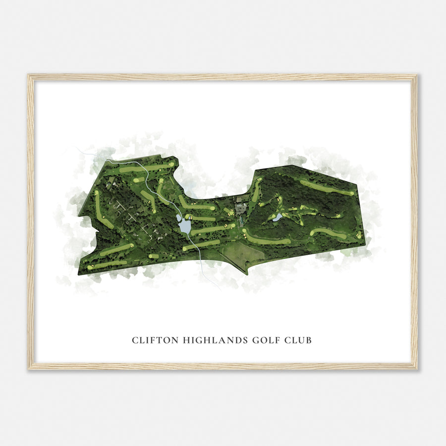 Print of Clifton Highlands Golf Club Classic Map