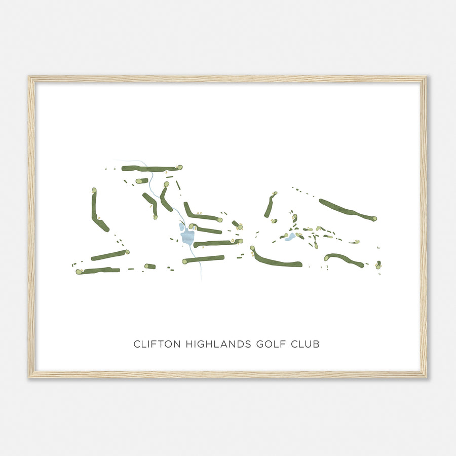 Print of Clifton Highlands Golf Club Modern Map