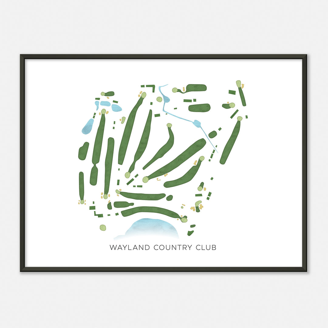 Print of Wayland Country Club Modern Map
