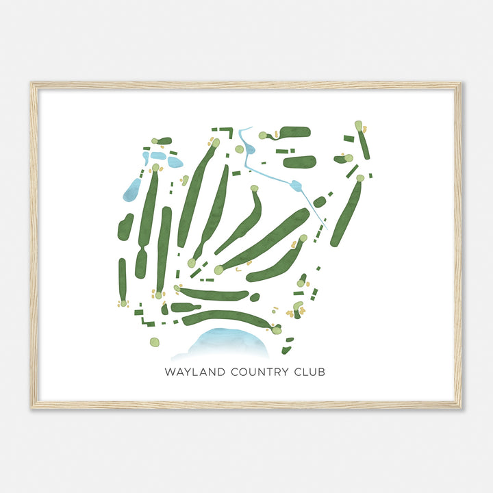 Print of Wayland Country Club Modern Map