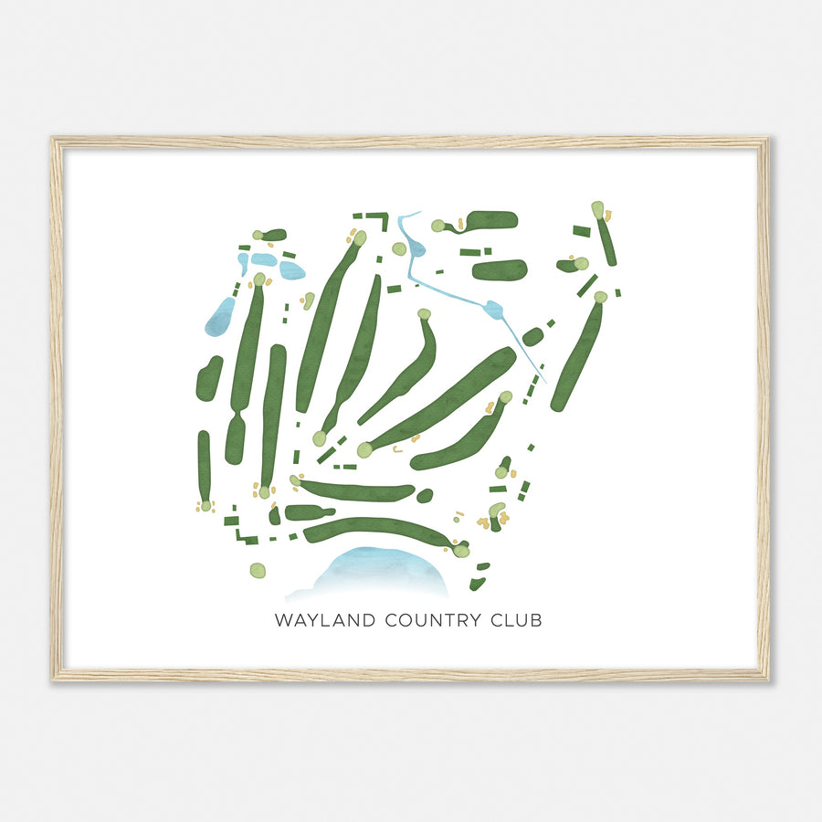 Print of Wayland Country Club Modern Map