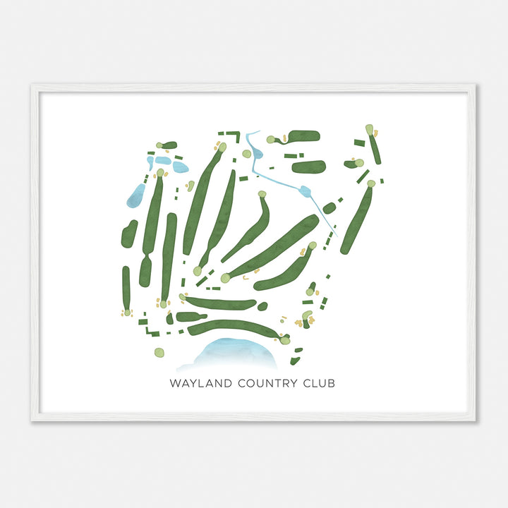 Print of Wayland Country Club Modern Map