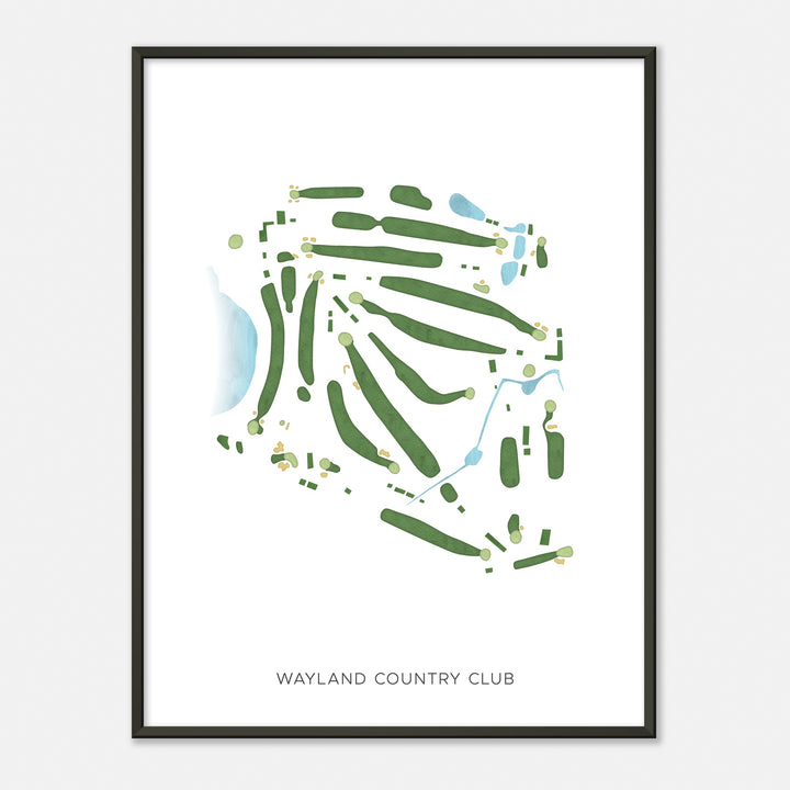Print of Wayland Country Club Modern Map
