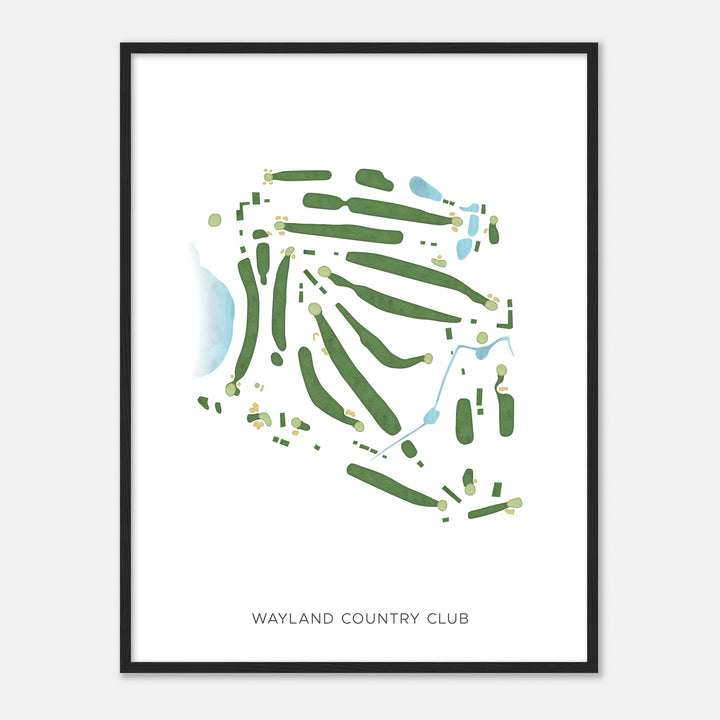 Print of Wayland Country Club Modern Map