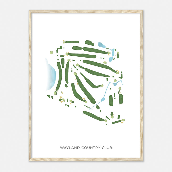 Print of Wayland Country Club Modern Map