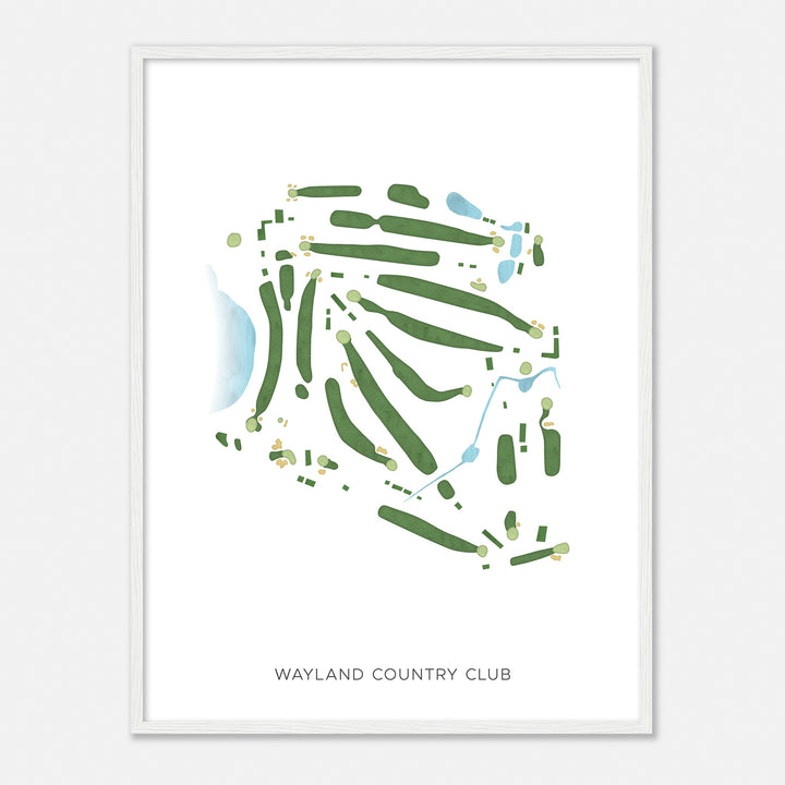 Print of Wayland Country Club Modern Map