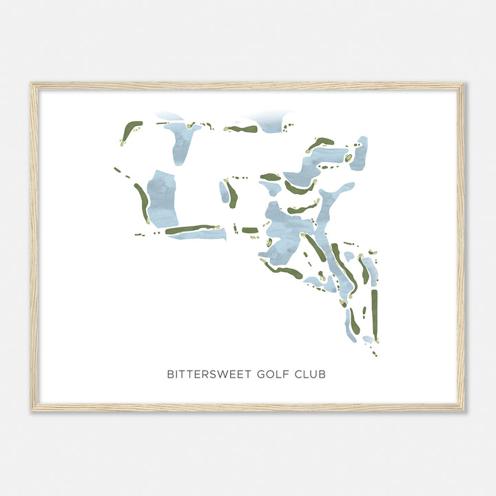 Print of Bittersweet Golf Club Modern Map