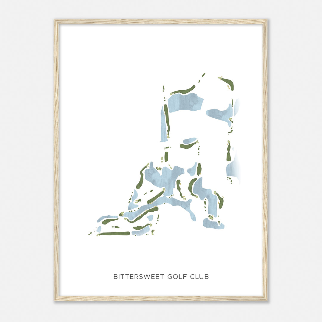Print of Bittersweet Golf Club Modern Map