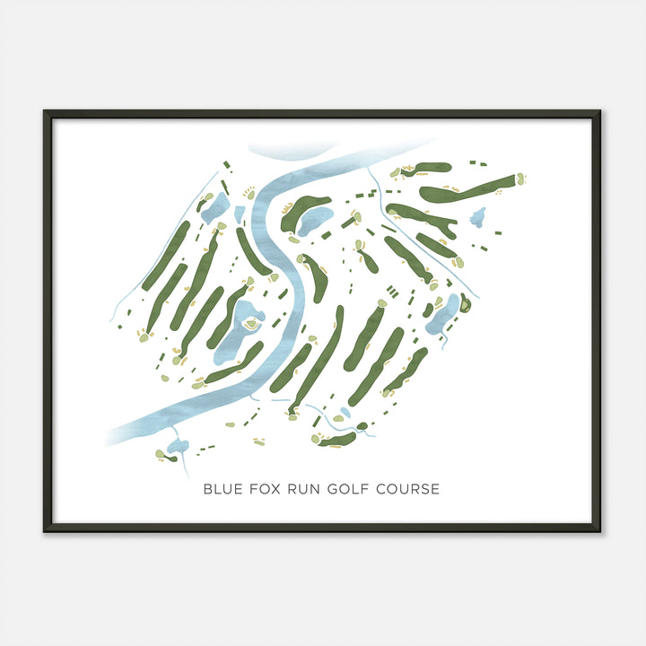 Print of Blue Fox Run Golf Course Modern Map