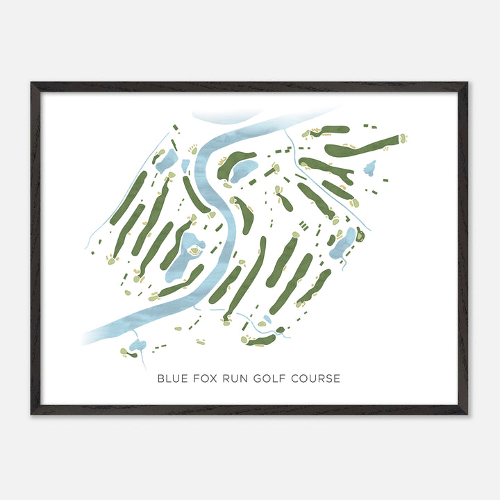 Print of Blue Fox Run Golf Course Modern Map