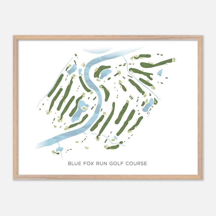 Print of Blue Fox Run Golf Course Modern Map