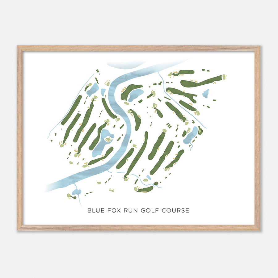 Print of Blue Fox Run Golf Course Modern Map