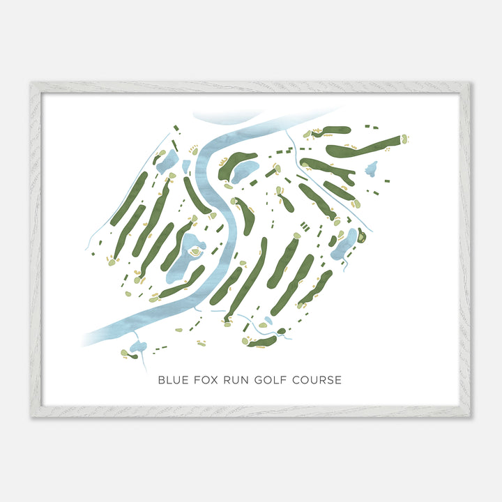 Print of Blue Fox Run Golf Course Modern Map