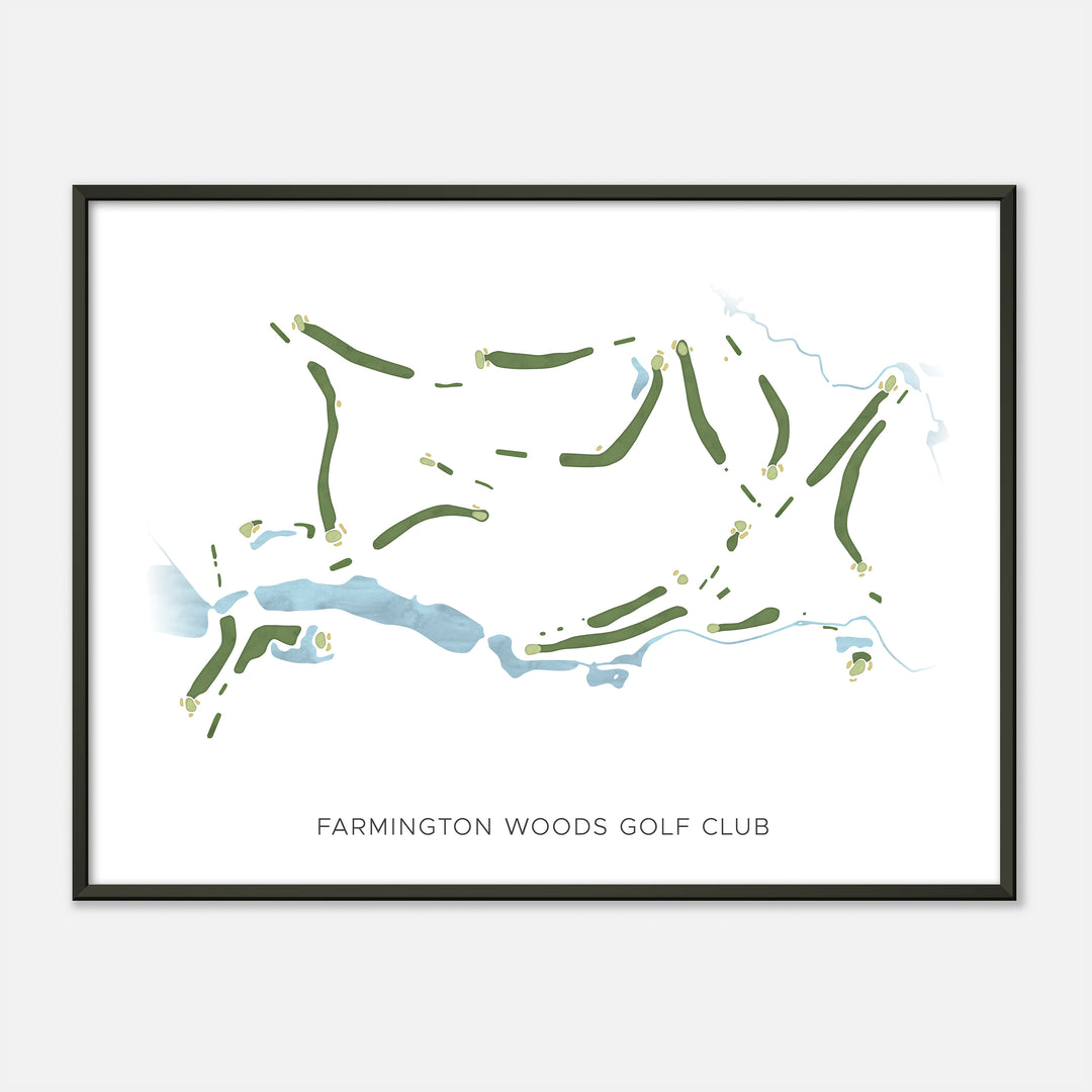 Print of Farmington Woods Golf Club Modern Map