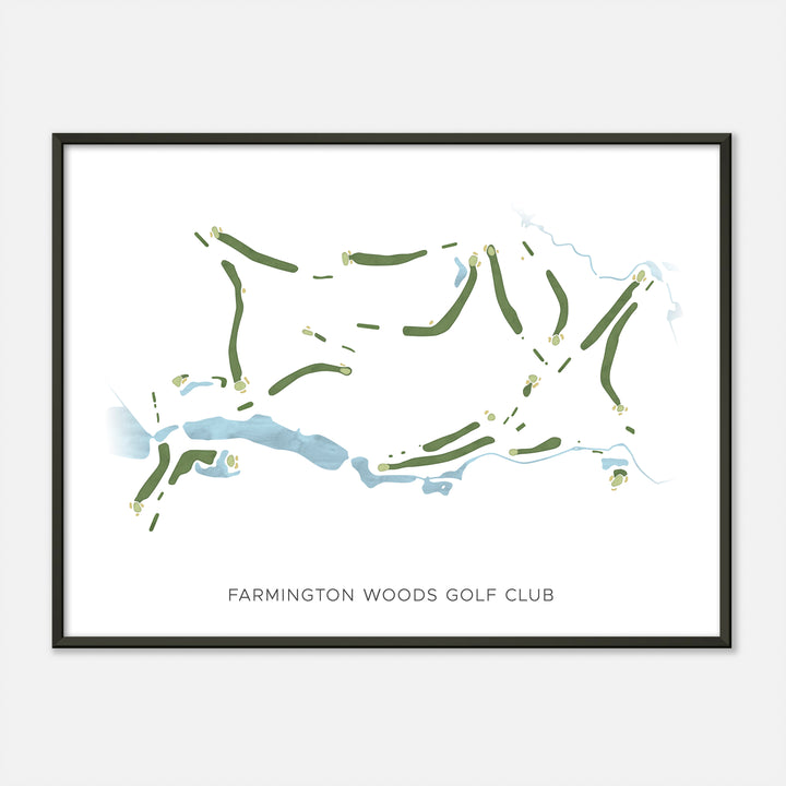 Print of Farmington Woods Golf Club Modern Map
