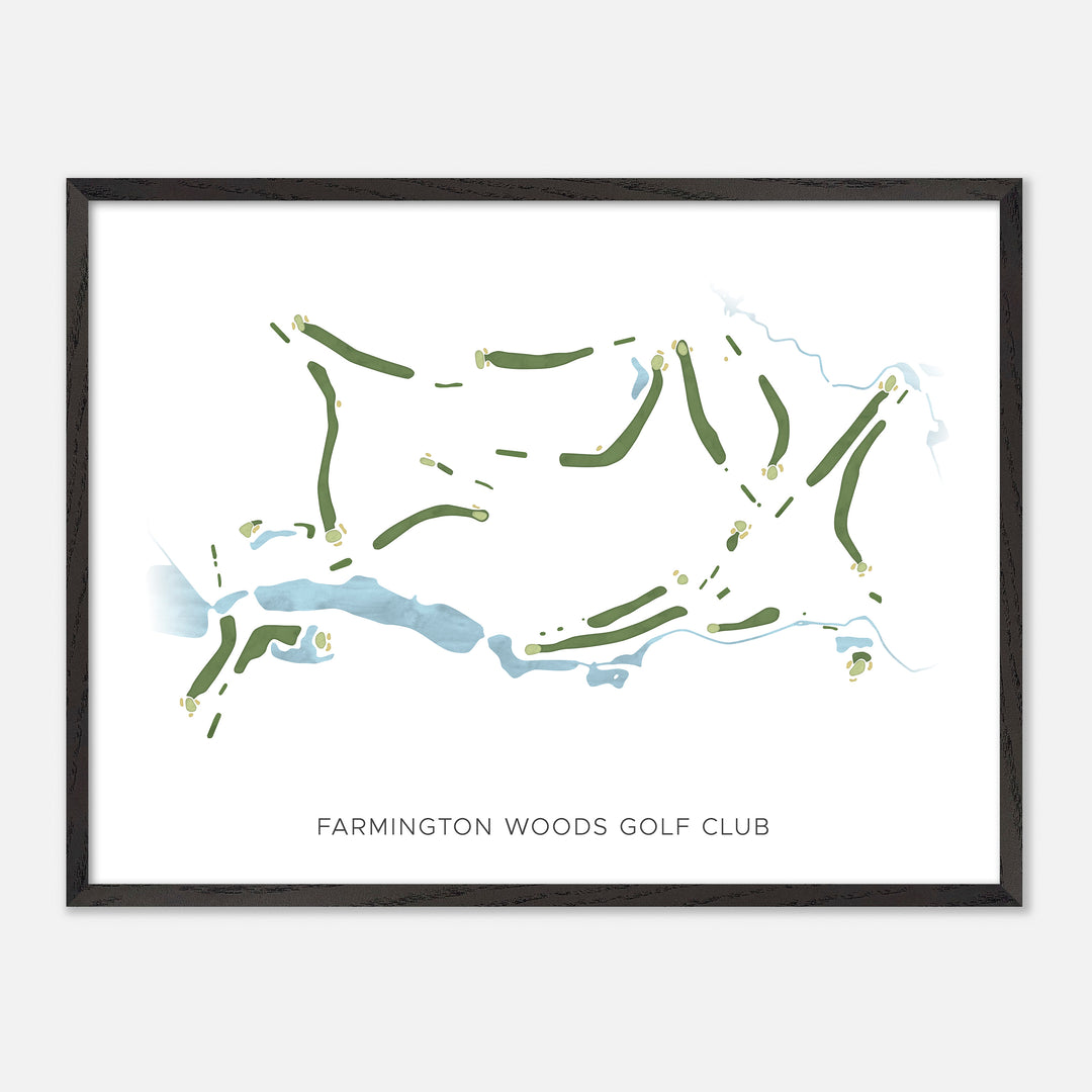 Print of Farmington Woods Golf Club Modern Map