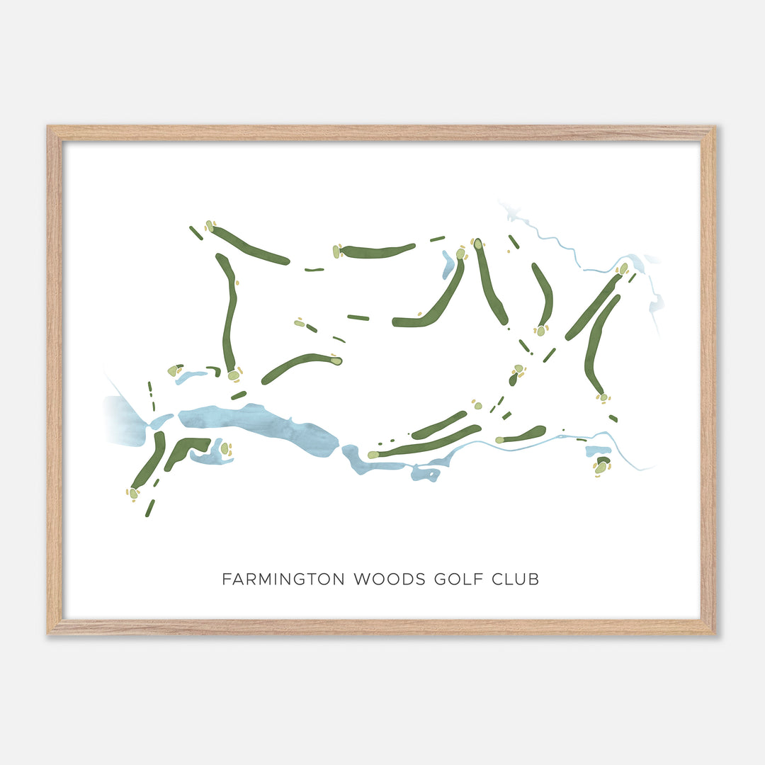 Print of Farmington Woods Golf Club Modern Map