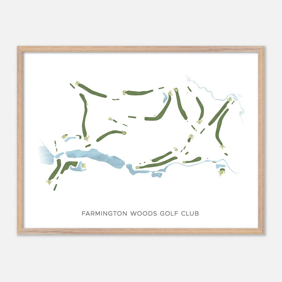 Print of Farmington Woods Golf Club Modern Map
