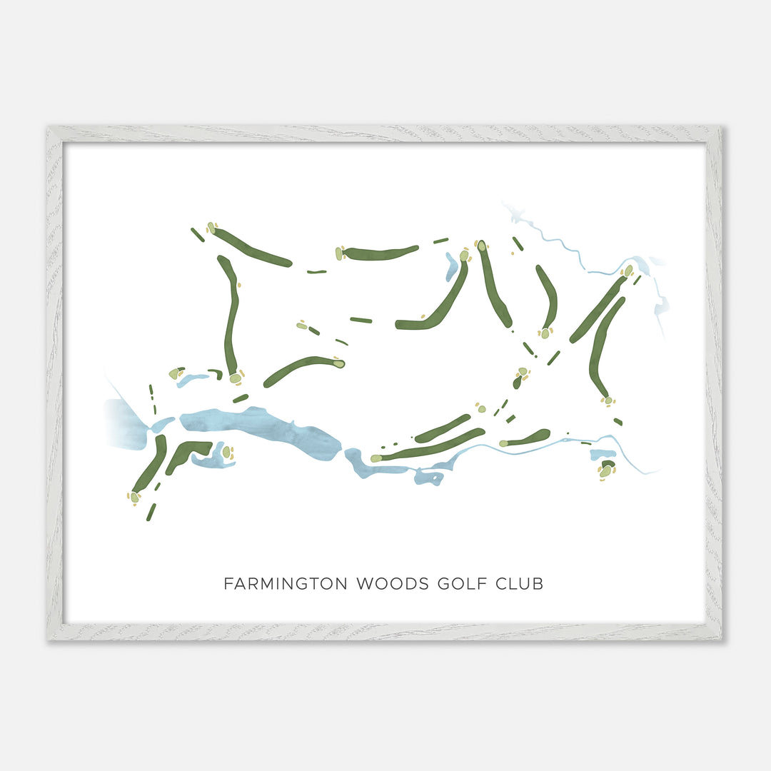 Print of Farmington Woods Golf Club Modern Map