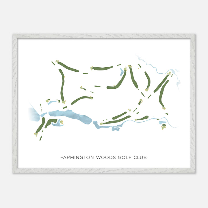 Print of Farmington Woods Golf Club Modern Map