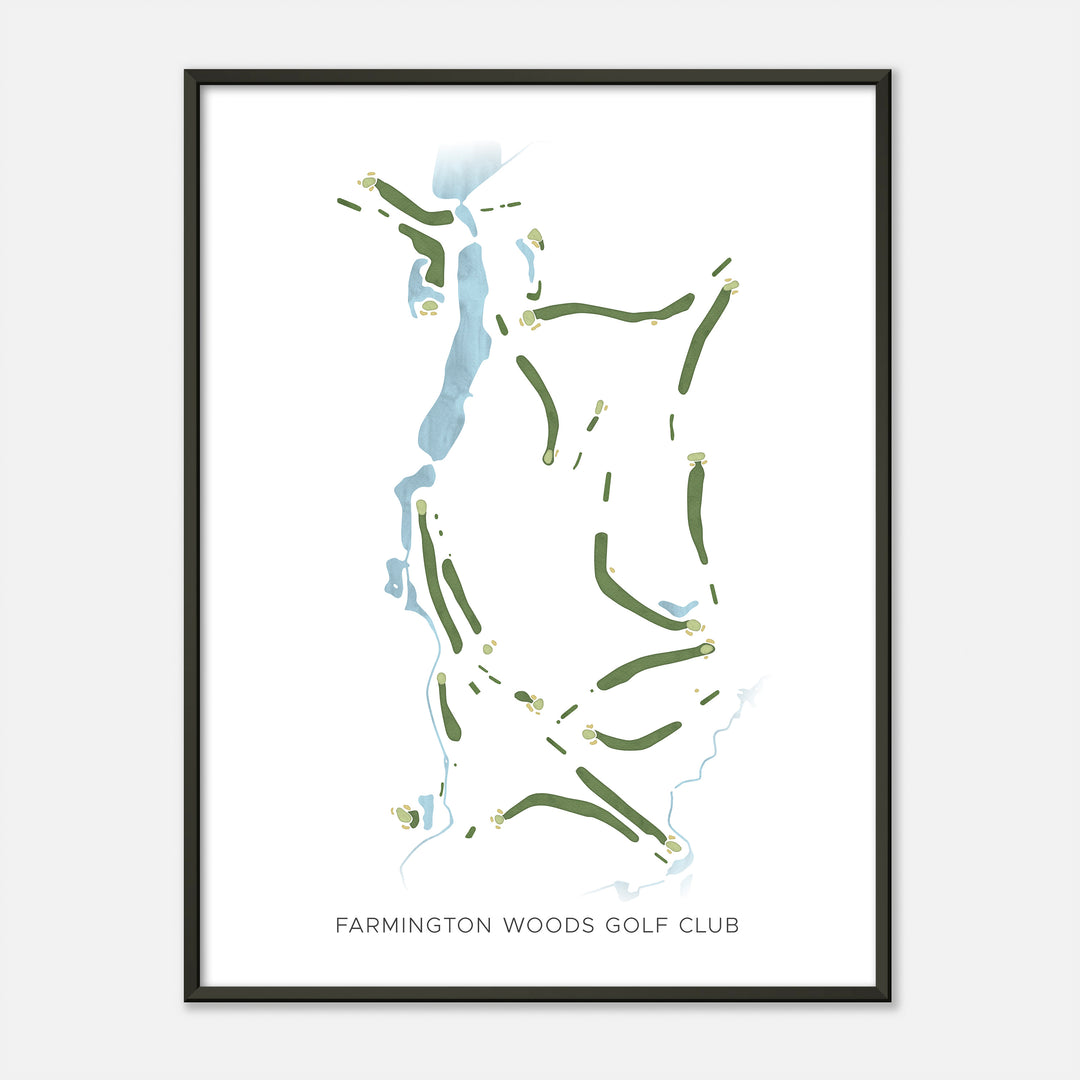 Print of Farmington Woods Golf Club Modern Map