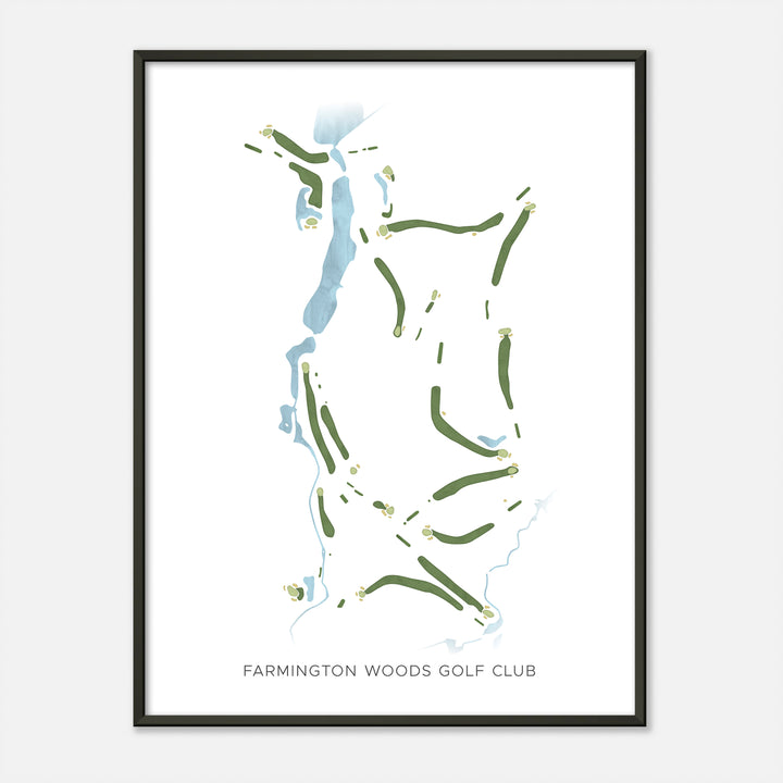 Print of Farmington Woods Golf Club Modern Map