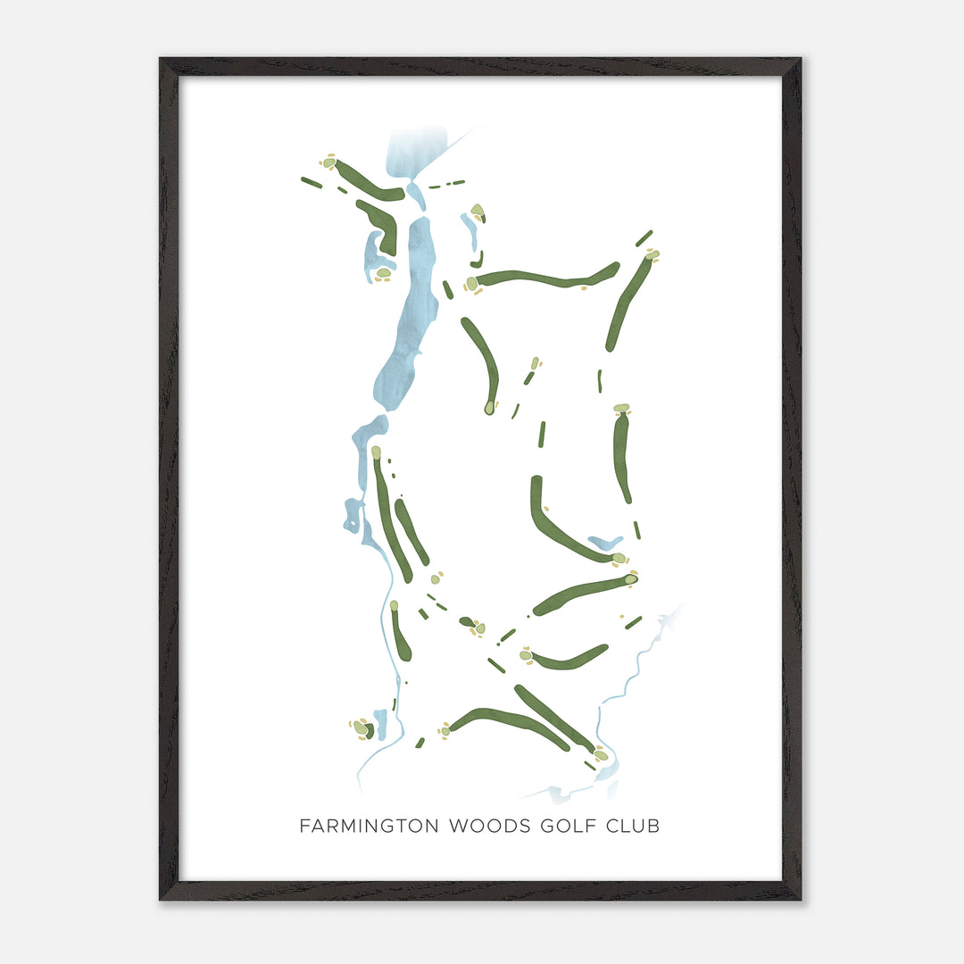 Print of Farmington Woods Golf Club Modern Map
