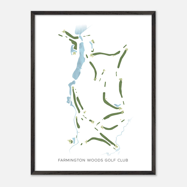 Print of Farmington Woods Golf Club Modern Map