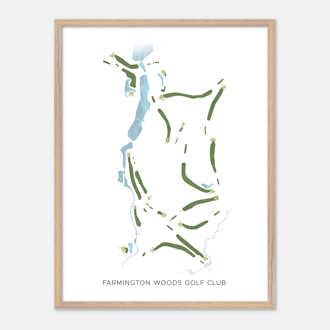 Print of Farmington Woods Golf Club Modern Map