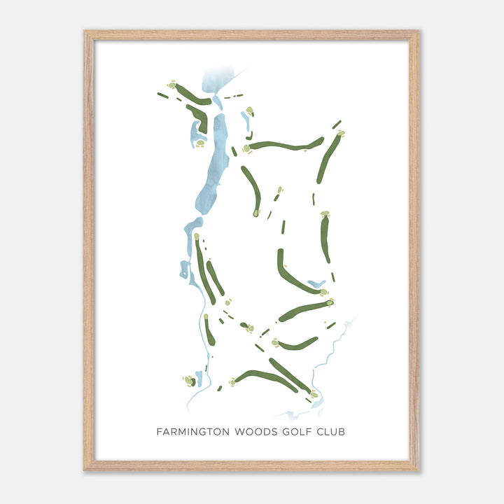 Print of Farmington Woods Golf Club Modern Map