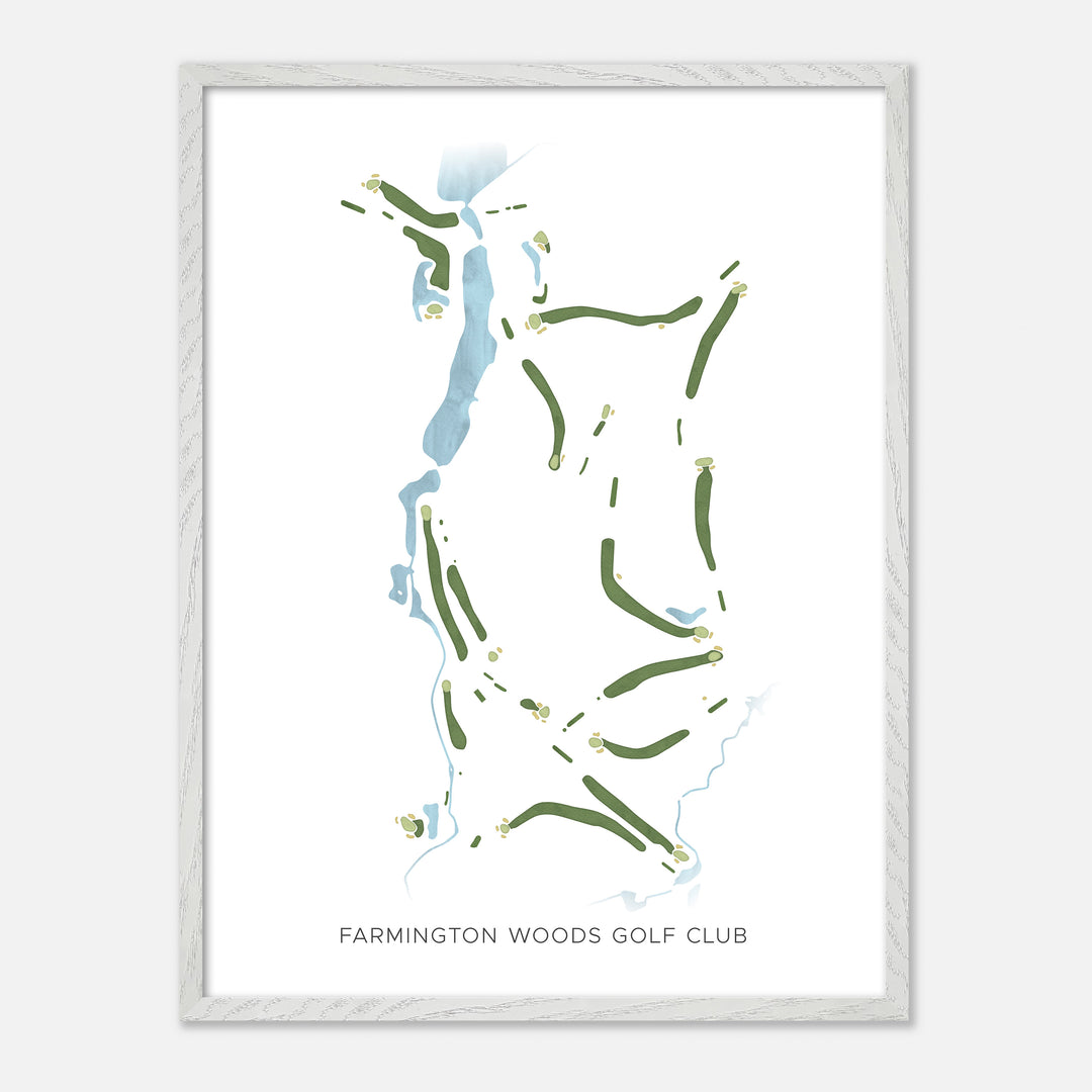Print of Farmington Woods Golf Club Modern Map