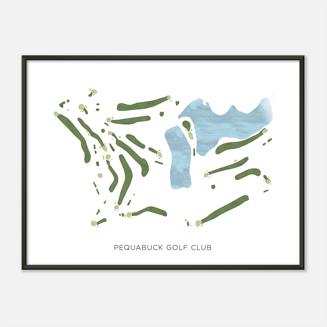 Print of Pequabuck Golf Club Modern Map
