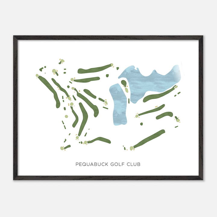 Print of Pequabuck Golf Club Modern Map