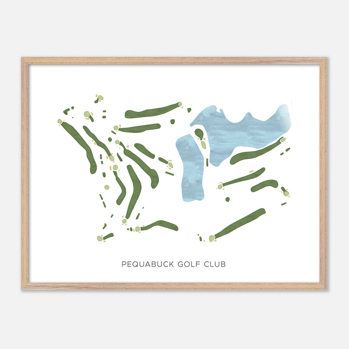 Print of Pequabuck Golf Club Modern Map