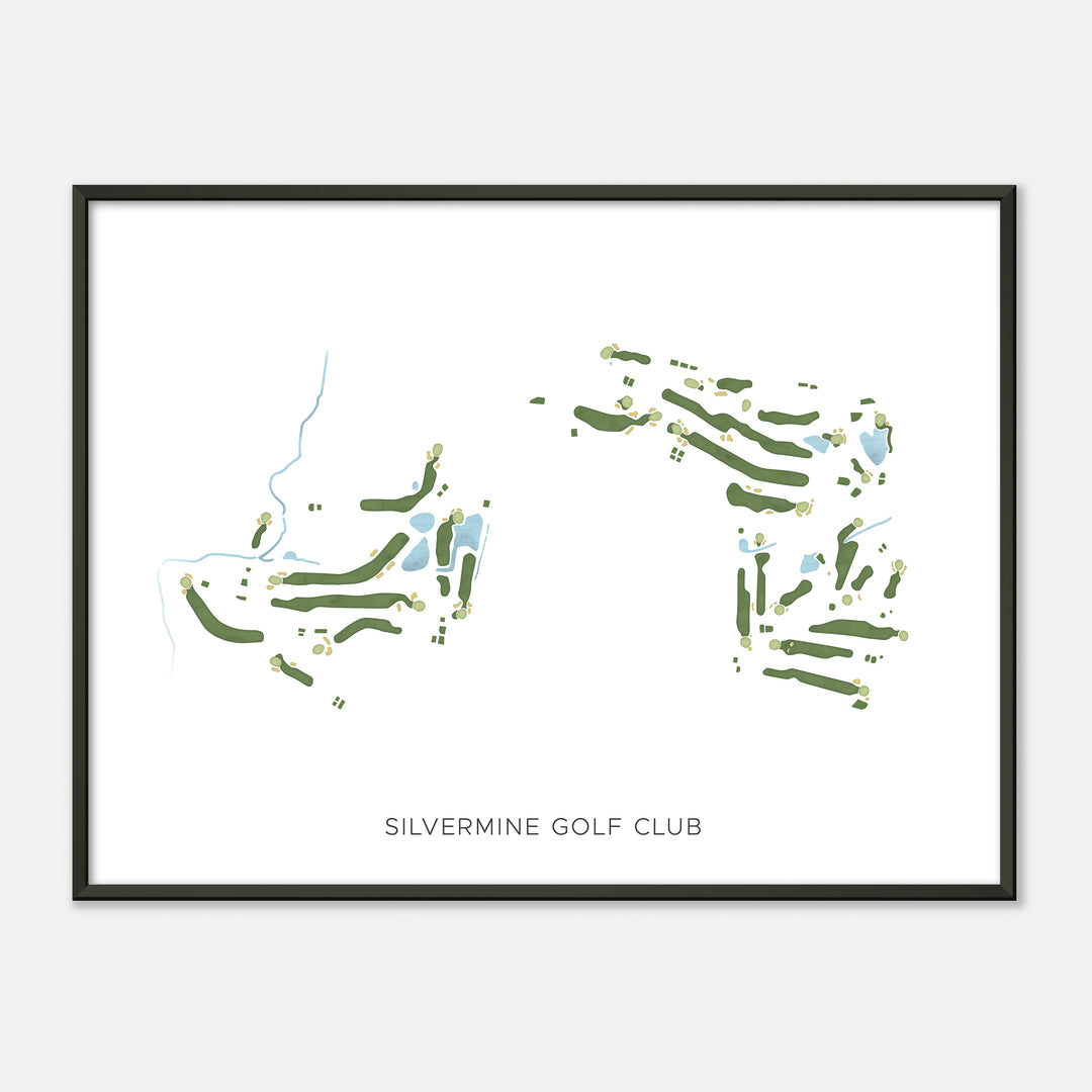 Print of Silvermine Golf Club Modern Map
