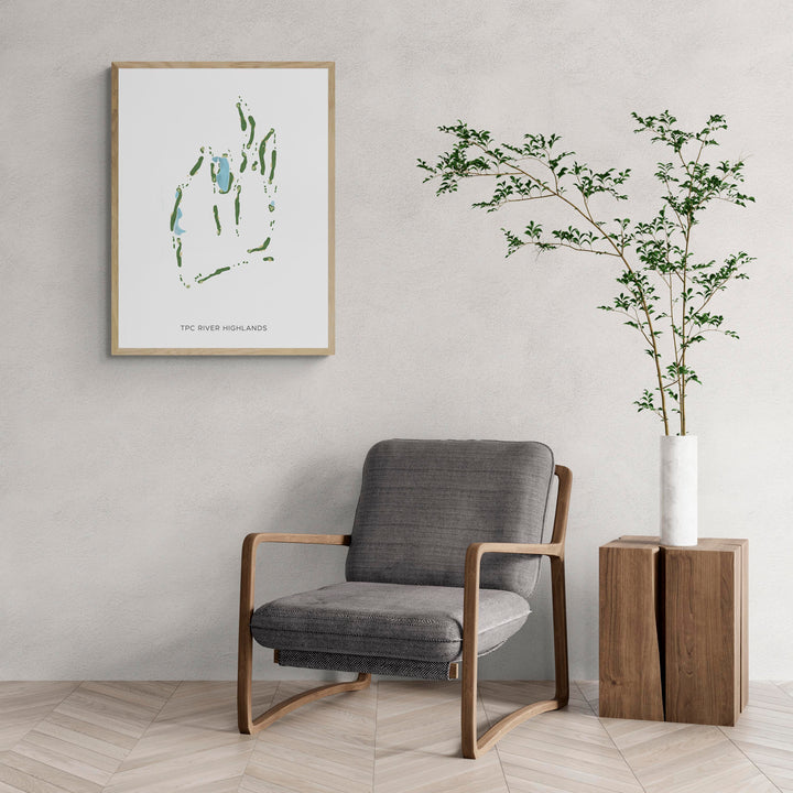 Modern Map of Tpc River Highlands with a comfy armchair and large plant