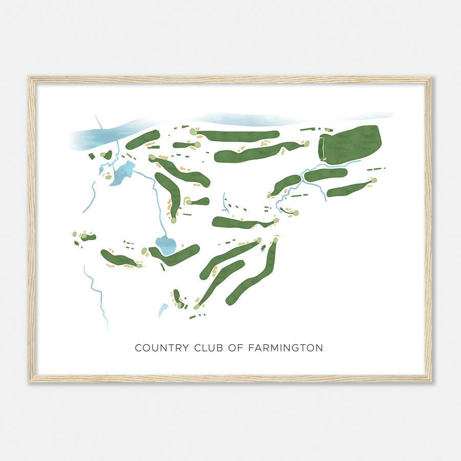 Print of Country Club Of Farmington Modern Map