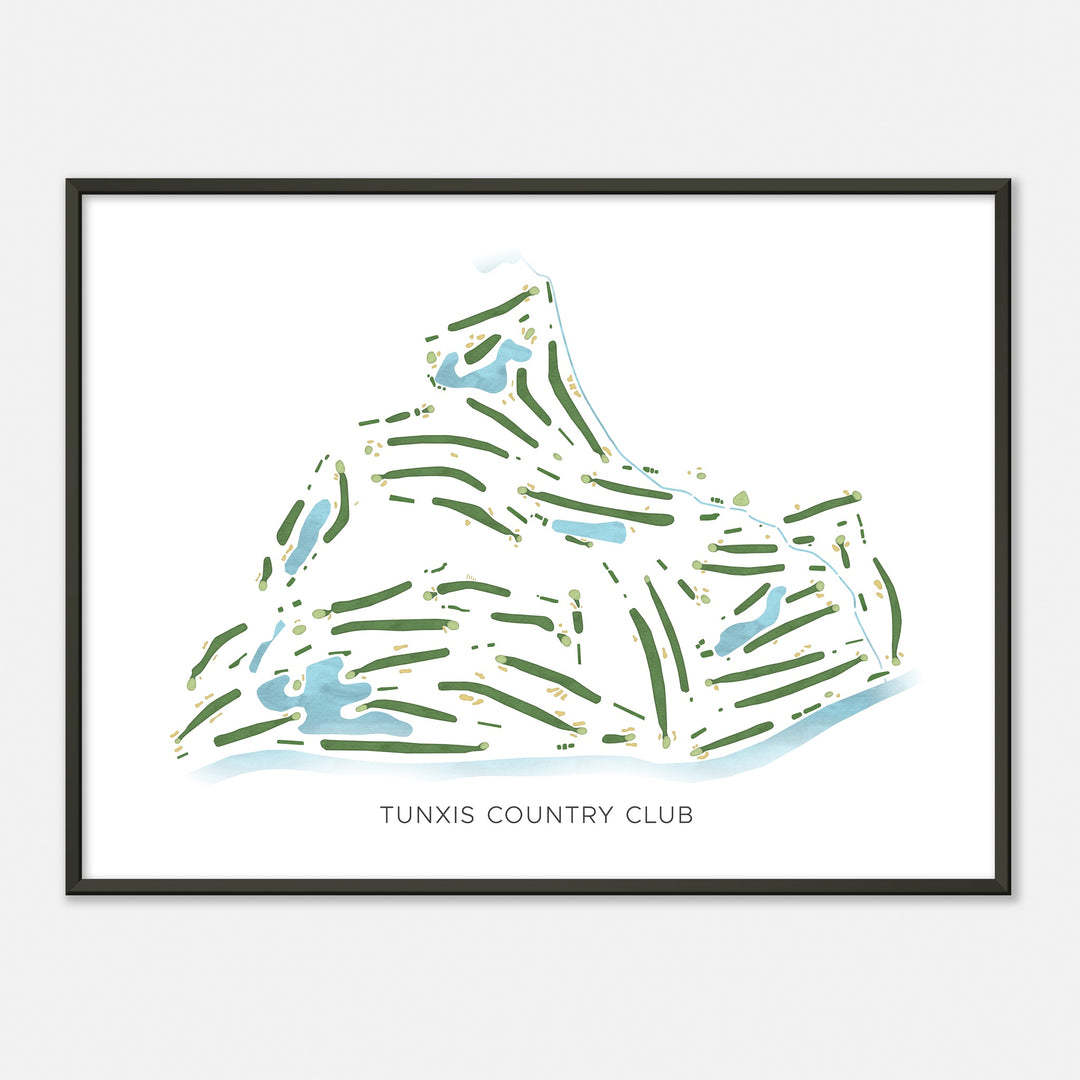 Print of Tunxis Country Club Modern Map