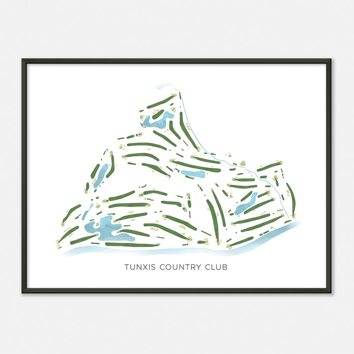 Print of Tunxis Country Club Modern Map