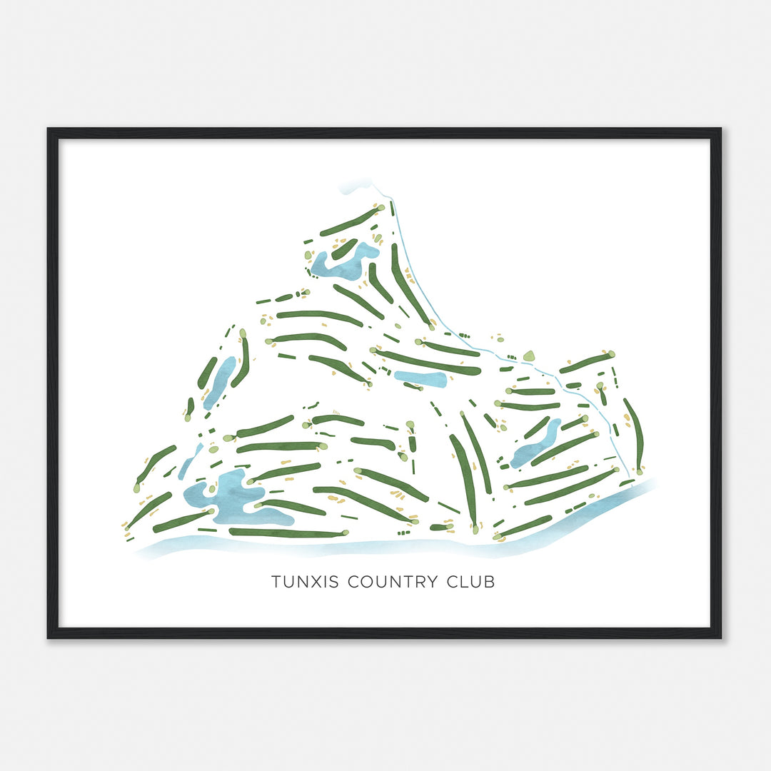 Print of Tunxis Country Club Modern Map