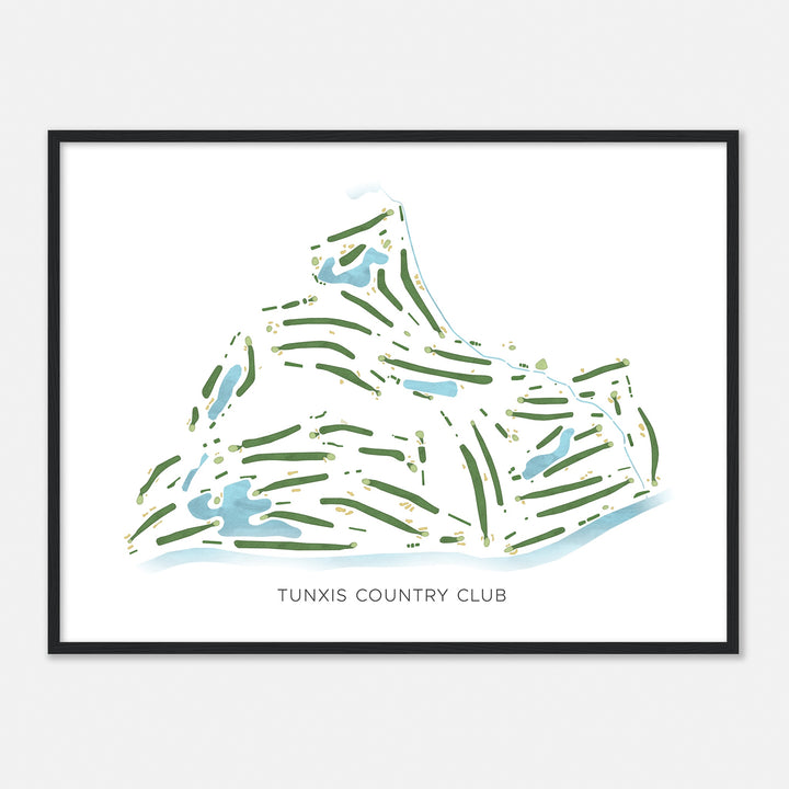Print of Tunxis Country Club Modern Map