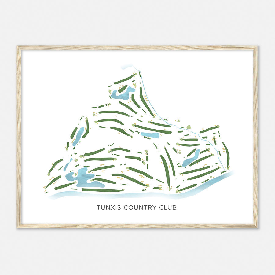 Print of Tunxis Country Club Modern Map