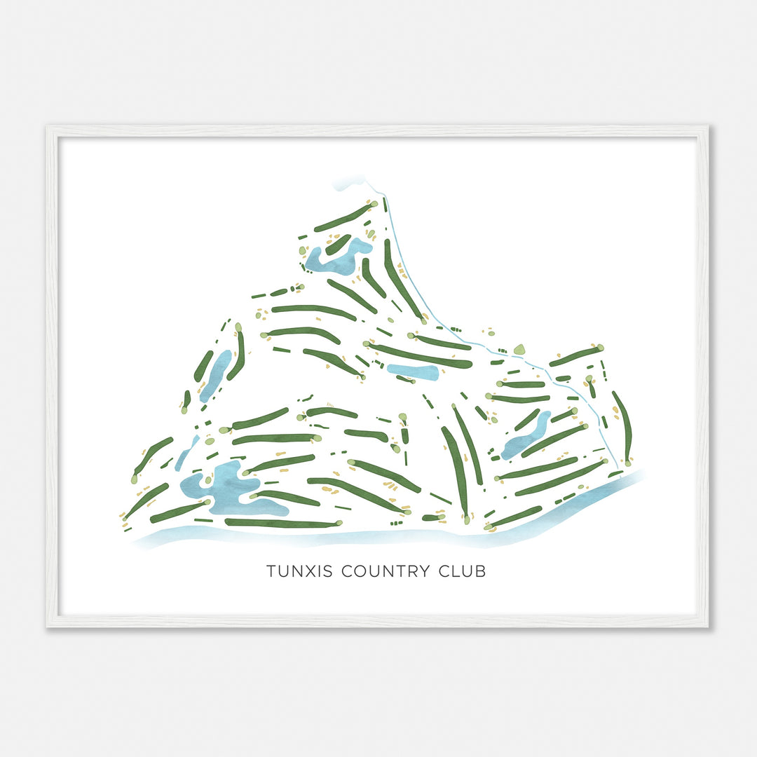 Print of Tunxis Country Club Modern Map