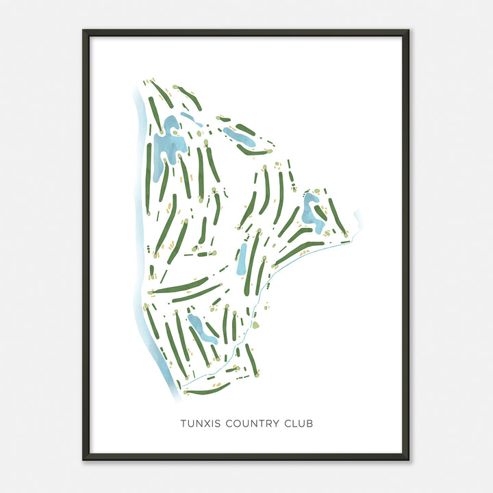 Print of Tunxis Country Club Modern Map