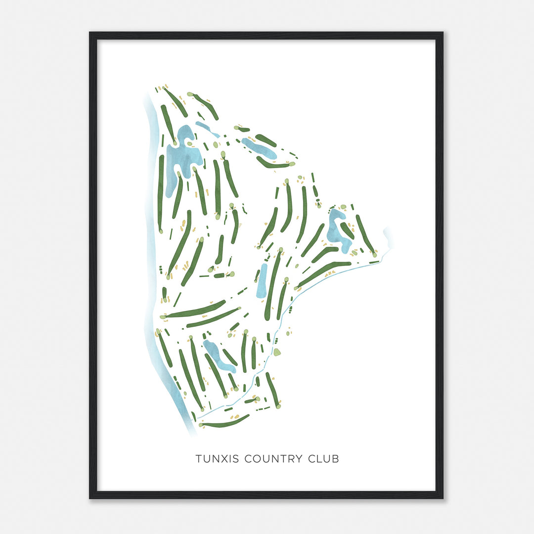 Print of Tunxis Country Club Modern Map