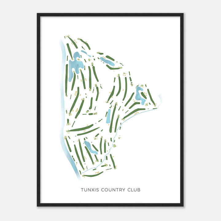 Print of Tunxis Country Club Modern Map