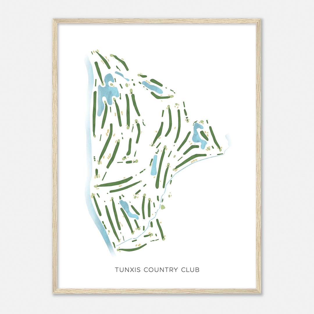 Print of Tunxis Country Club Modern Map