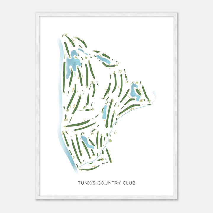 Print of Tunxis Country Club Modern Map