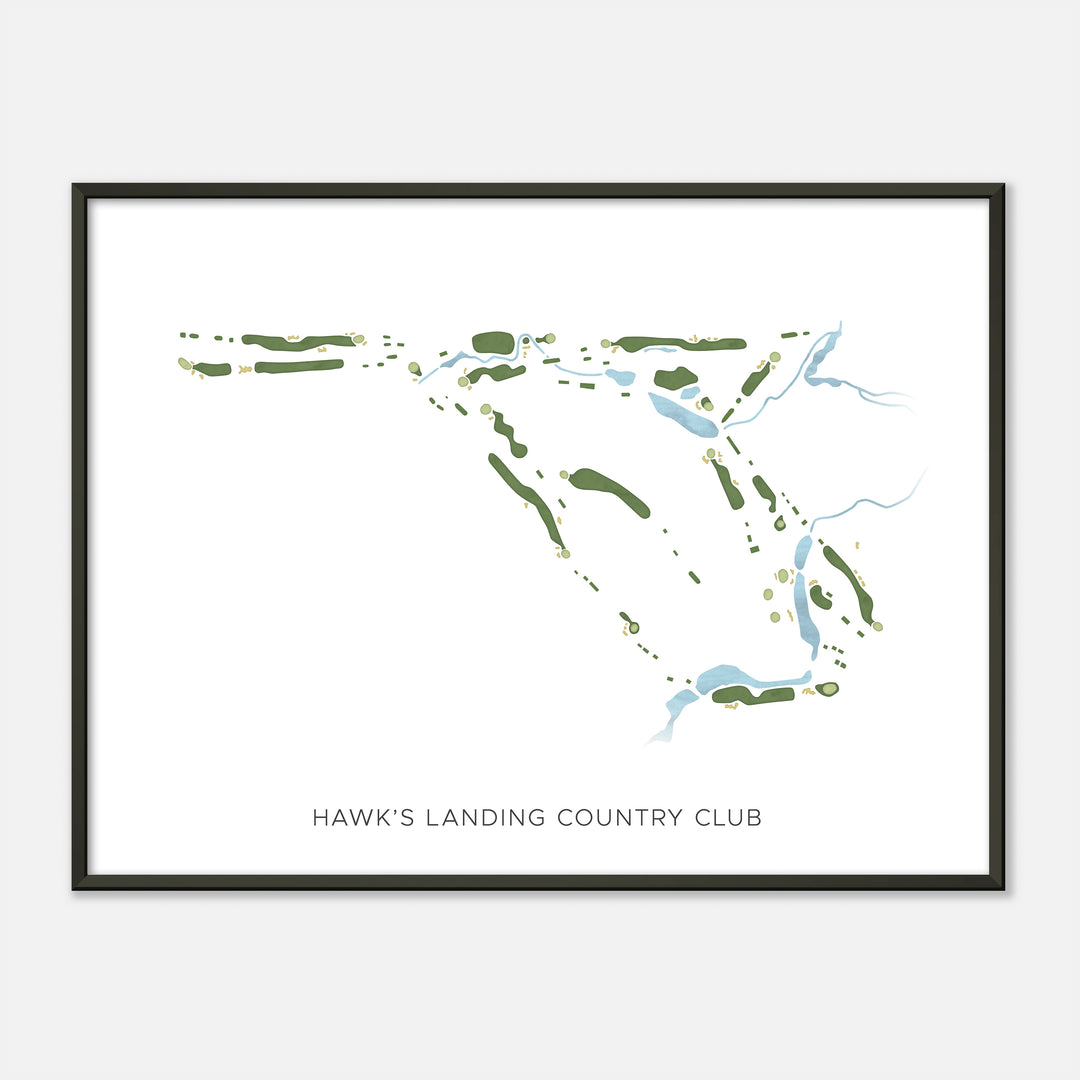 Print of Hawk'S Landing Country Club Modern Map