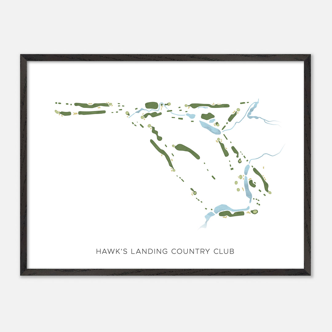 Print of Hawk'S Landing Country Club Modern Map